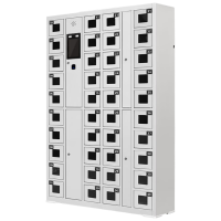 华豫汇阳 40门系统手机柜班排柜智能双重认证时间管理充电柜人脸识别+指纹 红外在位检测款