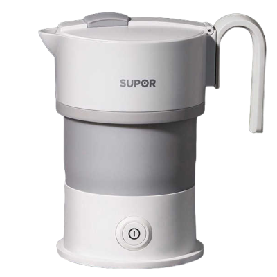 苏泊尔(SUPOR)电热水壶 便携式烧水壶 食品级硅胶折叠电水壶 出差旅行开水壶 0.6L容量 SW-06J007