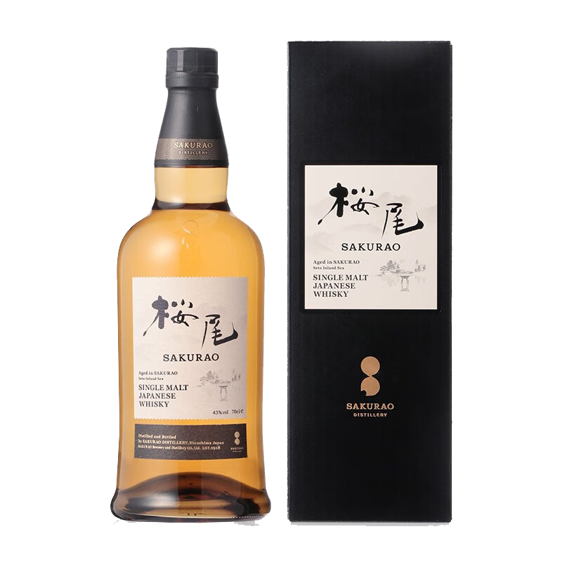 樱尾(SAKURAO) 雪莉 泥煤风味 日本威士忌 樱尾单一麦芽威士忌700ml 单位:瓶