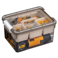 禧天龙工具箱零件杂物家用透明收纳盒多功能五金整理盒双层收纳箱