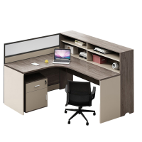 班龙屏风办公桌单人位+柜+椅套