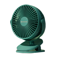 艾美特(Airmate)小风扇学生宿舍床上usb充电夹扇便携手持办公室桌面 杏梨白直插2档❄❄加大风力款带适配器