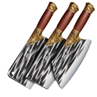 龙泉锻打菜刀菜板二合一厨房全套刀具套装家用砧板切片砍骨专用刀8177