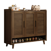 豫龙都实木鞋柜三门个