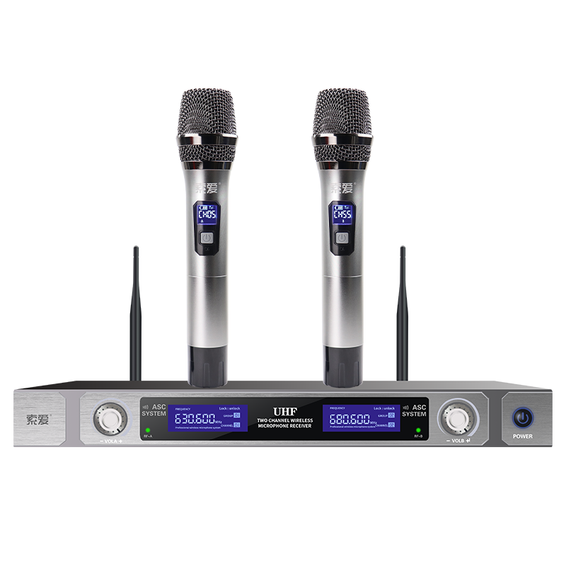 索爱(soaiy) SA-WK22 无线麦克风双话筒专业手持KTV唱歌演出舞台K歌会议通用家庭麦克风 一拖二