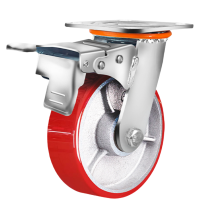 豫汉迎静音轮6寸重型万向轮带刹车个