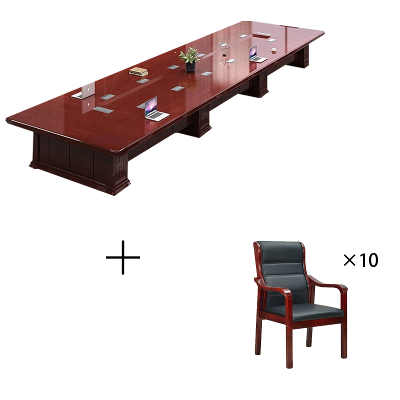 班龙会议桌椅3m+10把将军椅套