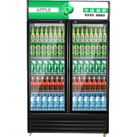 向向锦鲤商用啤酒柜单双门保鲜冷藏饮料柜超市冷饮柜餐厅冰柜酒水展示柜_单门直冷黑白