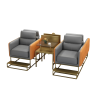 沣涢 观球沙发 双人位+玻璃桌 套