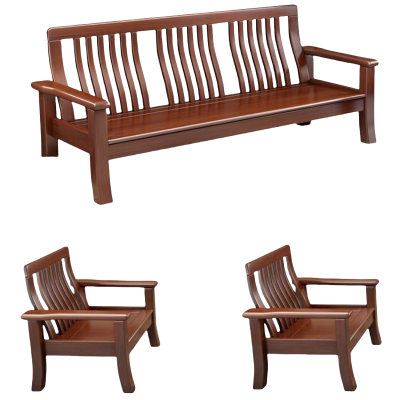 悦兴诚实木沙发组合198*75*94cm(单+单+三)套