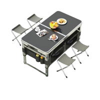 闪电客户外折叠桌椅便捷简易可折叠桌子铝合金野餐桌椅