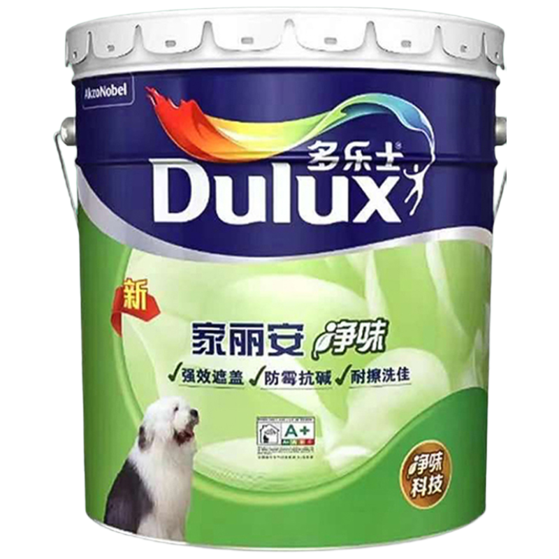 多乐士 内墙乳胶漆 家丽安净味单桶 18升 哑光白(单位:桶)货期3天