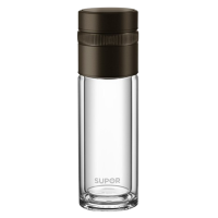 苏泊尔玻璃杯280ml带盖茶杯双层茶水分离泡茶杯KC28GS10