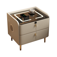 实木智能床头柜家用轻奢高级感现代简约小柜子卧室小型床头置物架