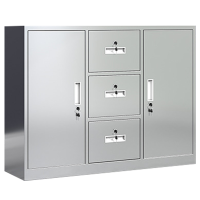 班龙不锈钢储物柜中三斗118*40*92cm台