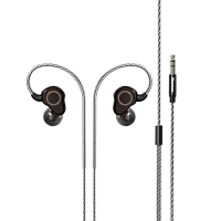 纽曼有线耳机XL17黑色1.2米长带麦K歌通话版有线挂耳式立体高音质3.5mm接口降噪入耳式通用款直播耳机