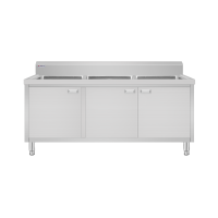 明焌佳宝加厚水槽 不锈钢水池三星水池柜(1800*700*800)1870型