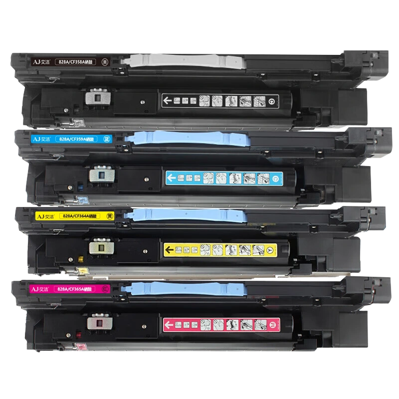艾洁 惠普828A CF358A硒鼓四色套装 黑蓝黄红各1支 适用惠普HP M855 M880打印机