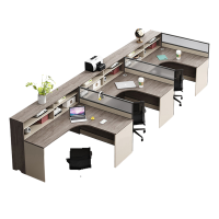 班龙屏风工位三人位+椅套