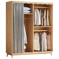 乐琪艺 实木挂衣柜 原木色 120*56*195cm 台