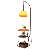 古达落地灯中古风客厅沙发旁高级感茶几钓鱼灯卧室床头柜置物柚子台灯