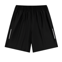 中健2025简约舒适透气干爽短裤拉链口袋线条装饰男士夏季新款跑步运动休闲居家裤24201