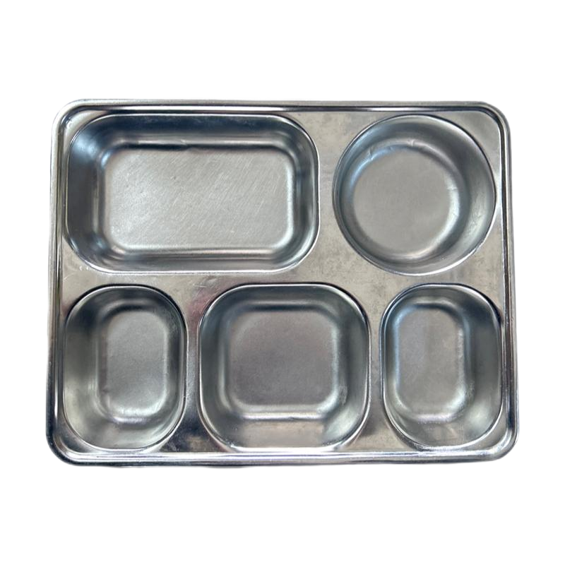 莘煊 304不锈钢五格餐盘 28cm*22cm*4.2cm 个