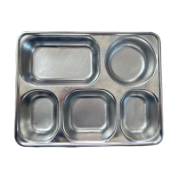 莘煊 304不锈钢五格餐盘 28cm*22cm*4.2cm 个