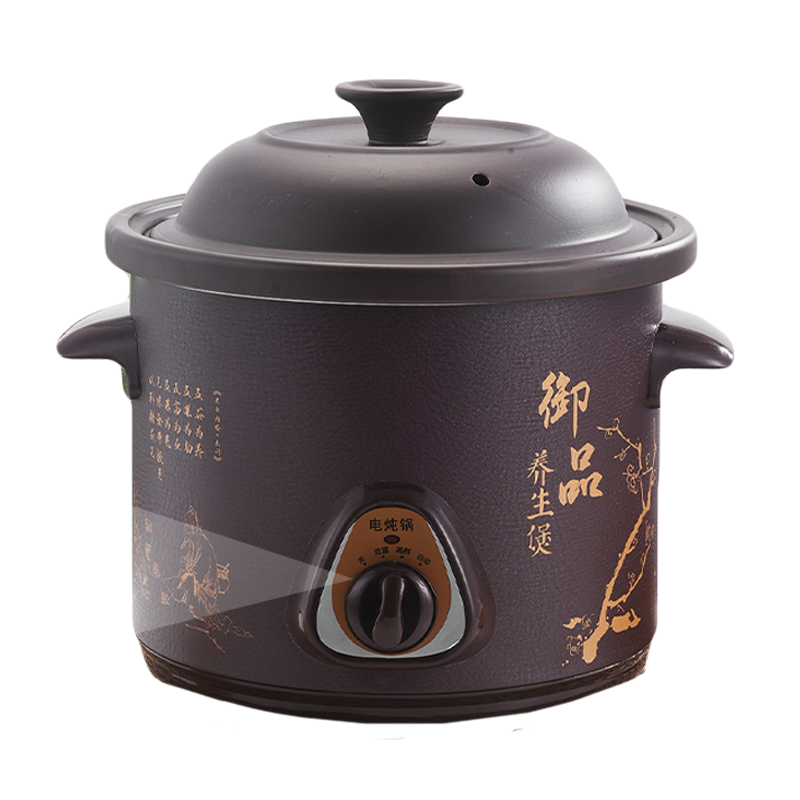 紫砂电炖锅家用煲汤锅自动煮粥多功能小炖盅电砂锅插电家用 2.5L黑紫砂智能款(2人)自动保温