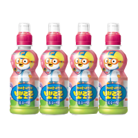 [水蜜桃味*6]韩国进口啵乐乐儿童饮料Pororo果汁果味苹果蜜桃宝露露饮品235ml*6