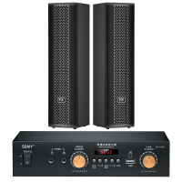 索爱(soaiy) 卡包音箱壁挂式音柱音响 功放音响套装CK-M703+SA-6105