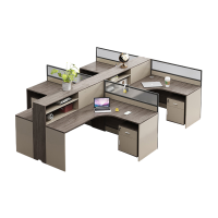 班龙办公电脑桌四人位+柜套