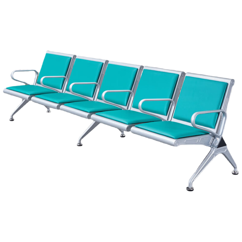 锦北 靠背排椅中间带扶手加厚机场银行车站医院等候椅连椅五人位有垫