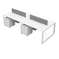 班龙办公桌2.4m四人位含柜套