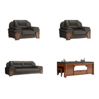 悦兴诚组合沙发223*85*92cm(1+1+3+木茶几)套