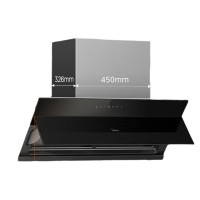 美的(Midea)侧吸式抽油烟机AK5MINI 专利蒸汽洗 25m³大风量 1000Pa静压 开合面板 智能巡航