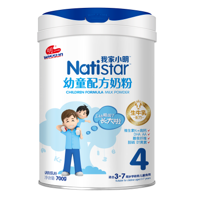明一(wissun)我家小明4段奶粉 幼童儿童配方奶粉 适配3-7岁4段奶粉 罐装700g*6