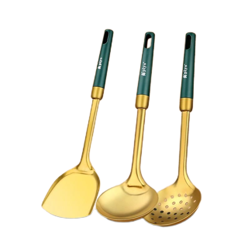 锅铲家用炒菜铲子不锈钢炒勺加长柄厨具厨房专用漏勺汤勺N8169