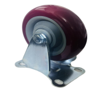 浚钧 聚氨酯静音重型定向万向轮 4寸100mm 个