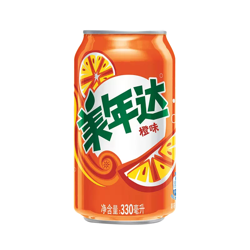 百事可乐 美年达 橙味碳酸饮料330ml*6罐装(新老包装随机发货)