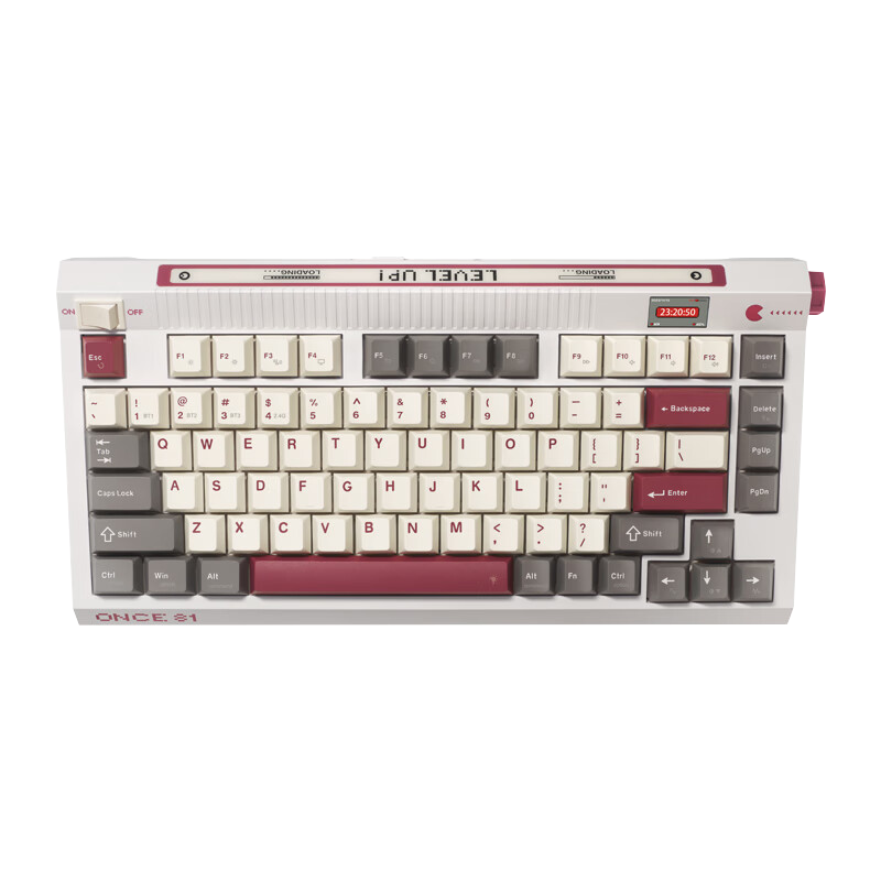 ThundeRobot三模机械键盘Gasket全键热插拔PBT键帽RGB灯效电竞游戏 ONCE81红白机 烈焰周轴