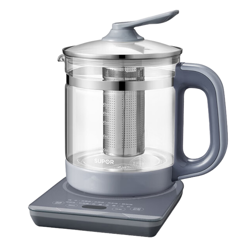 苏泊尔(SUPOR)养生壶煮茶器1.5升大容量316L不锈钢加厚玻璃多功能家用电热水壶花果茶壶煮茶壶 SW-15YJ30