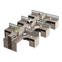 班龙办公电脑桌六人位+柜套