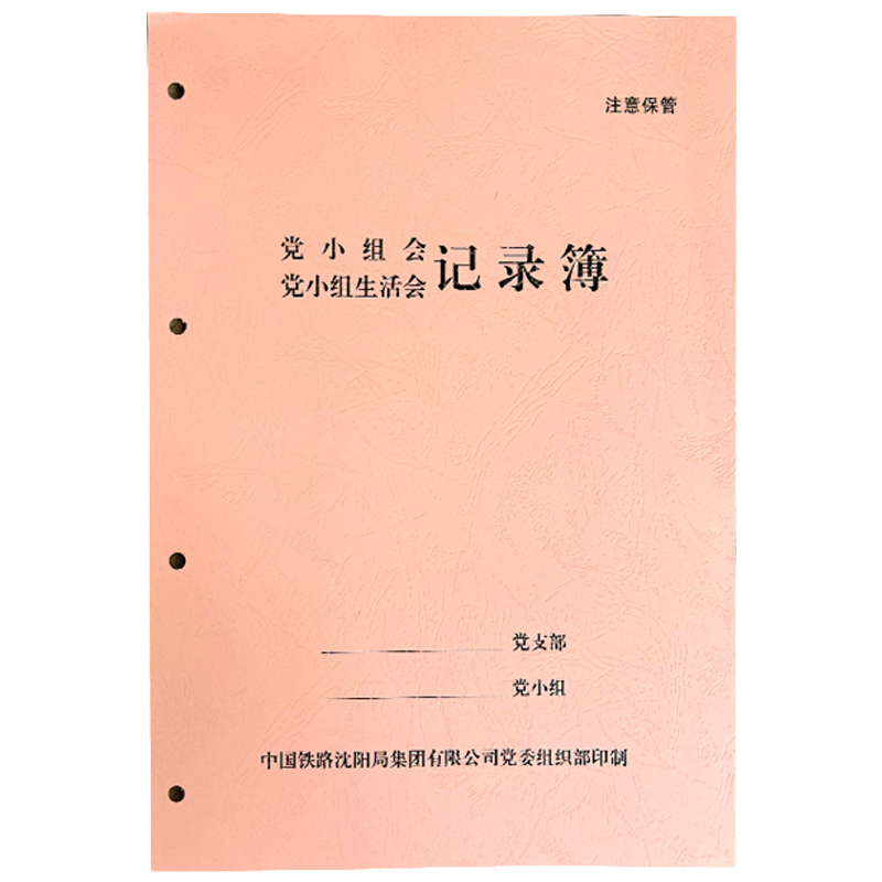 铁凇 党小组会党小组生活会记录簿 A4 100张 打孔 册