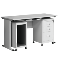 攸形钢制办公桌+1柜+键盘托120*60*75cm套