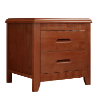 新中式简约实木床头柜卧室家用带锁储物柜出租房床边收纳