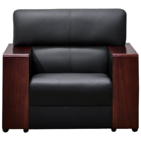 锦北 办公沙发办公室洽谈沙发组合商务接待会客沙发 西皮单人位