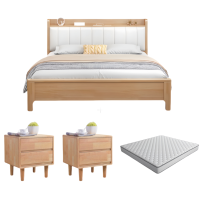 鑫龙都床+2床头柜+床垫1.2m套