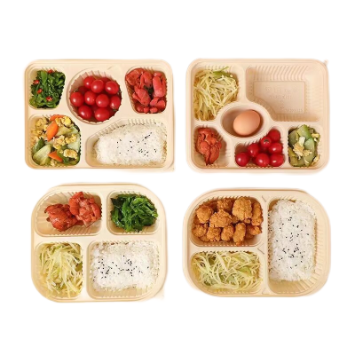 金胜星 一次性降解四格餐盒 1100ml 200套/箱