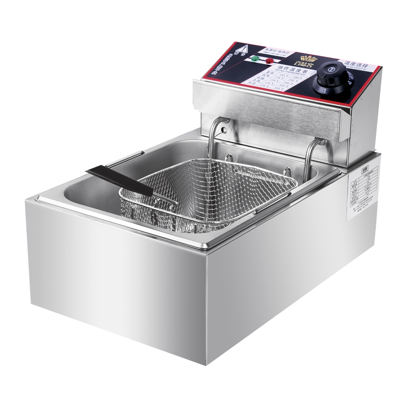 纳丽雅(Naliya)电炸锅炉大容量加厚多功能油炸锅商用摆摊单双缸炸油条薯条_电炸炉煮面炉独立控制5kw收藏送礼包